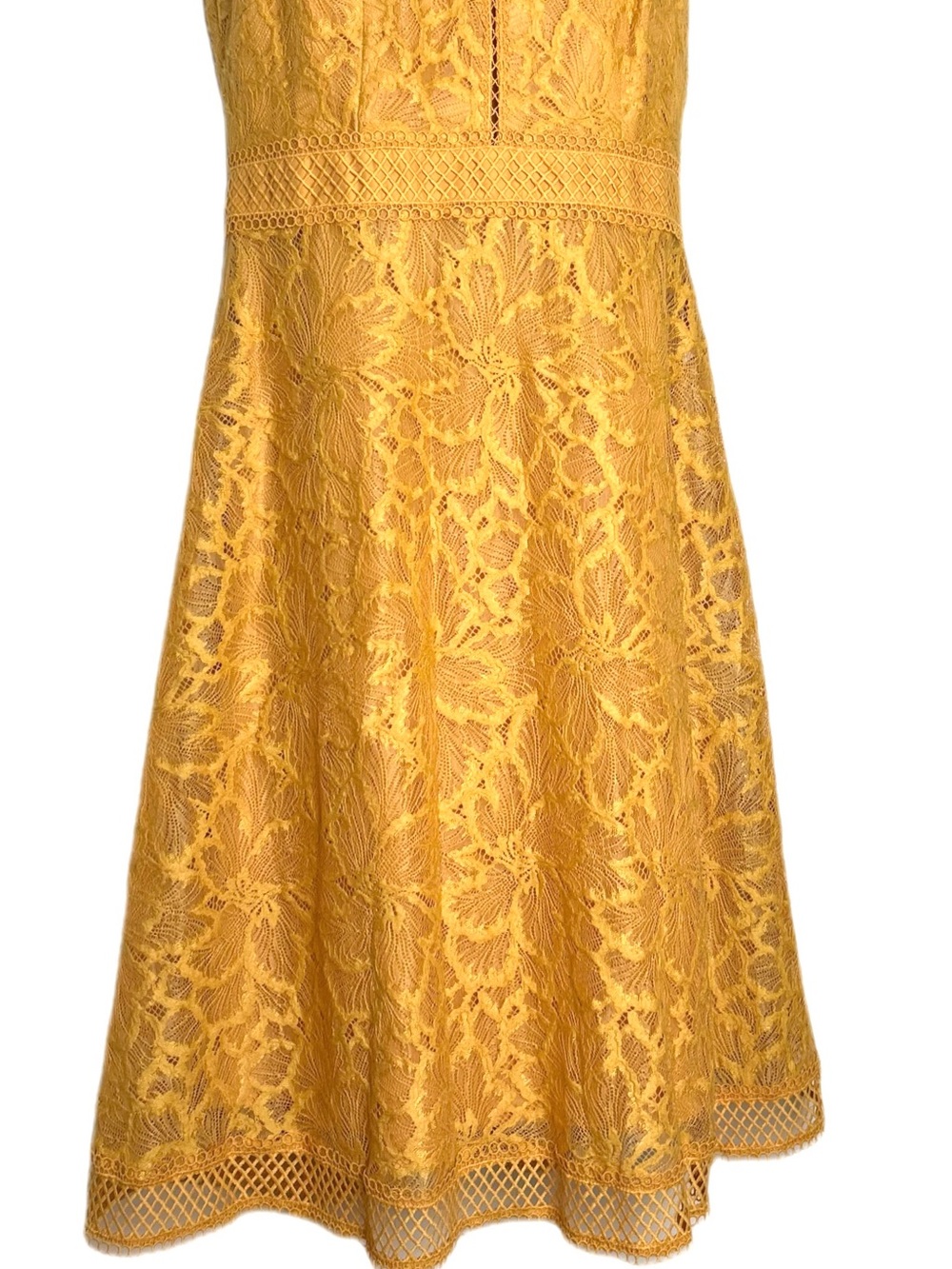 ANTONIO MELANI Yellow Lace Midi Dress *NWOT - Picture 13 of 16